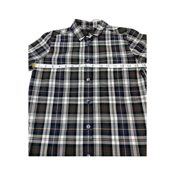 J Crew Womens 00 Perfect Fit Button Down Stewart Plaid Blue Red Yellow - Picture 4 of 6